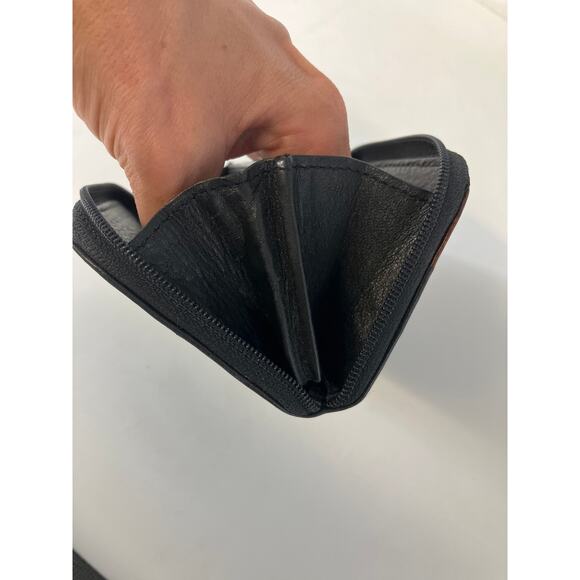 BRIGHTON SMALL BLACK, BROWN CARD HOLDER ZIP CLOSURE WALLET - Picture 8 of 11